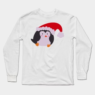 Christmas Hat Penguin Long Sleeve T-Shirt